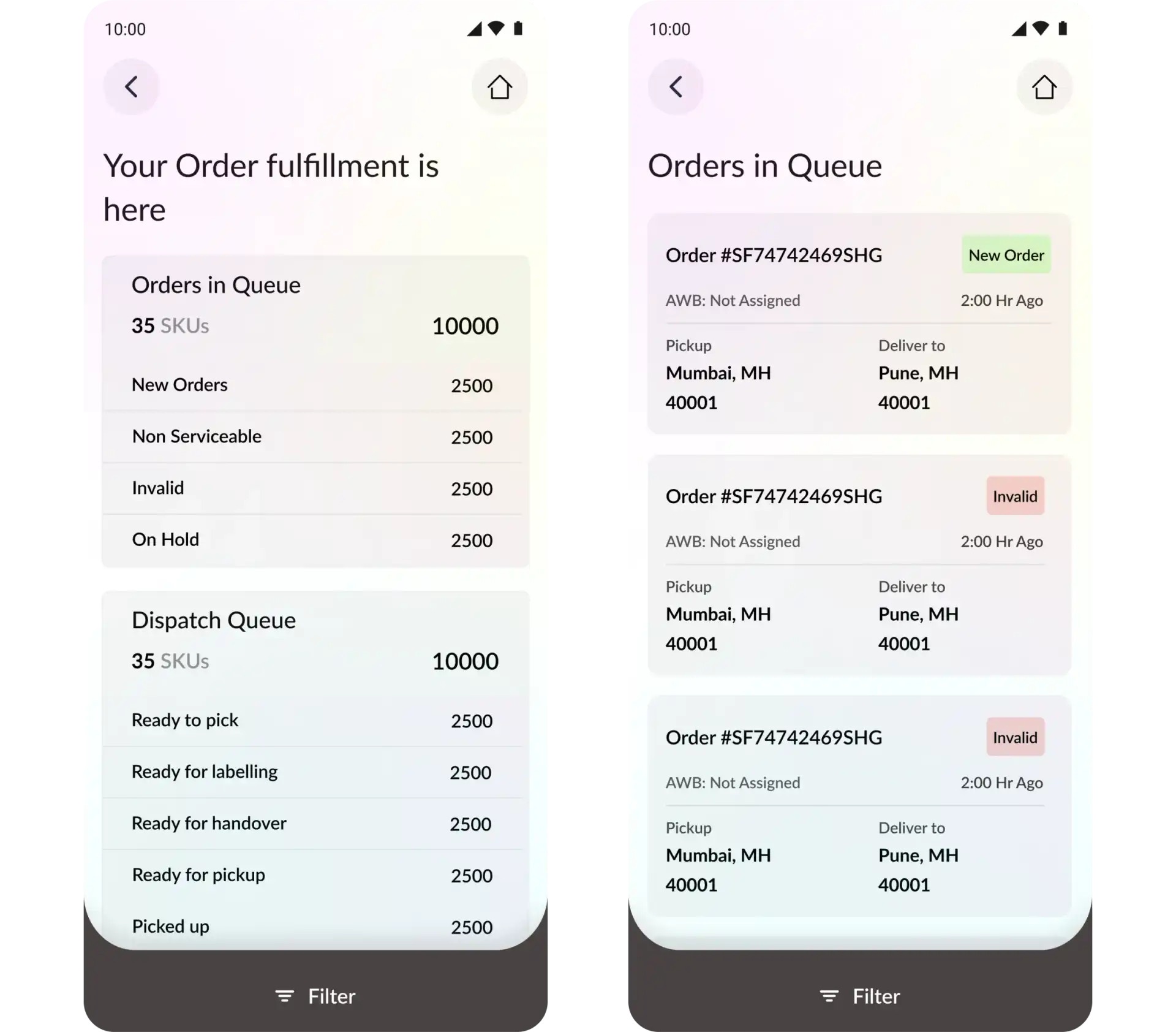 Mobile Responsive of order fulfillment status