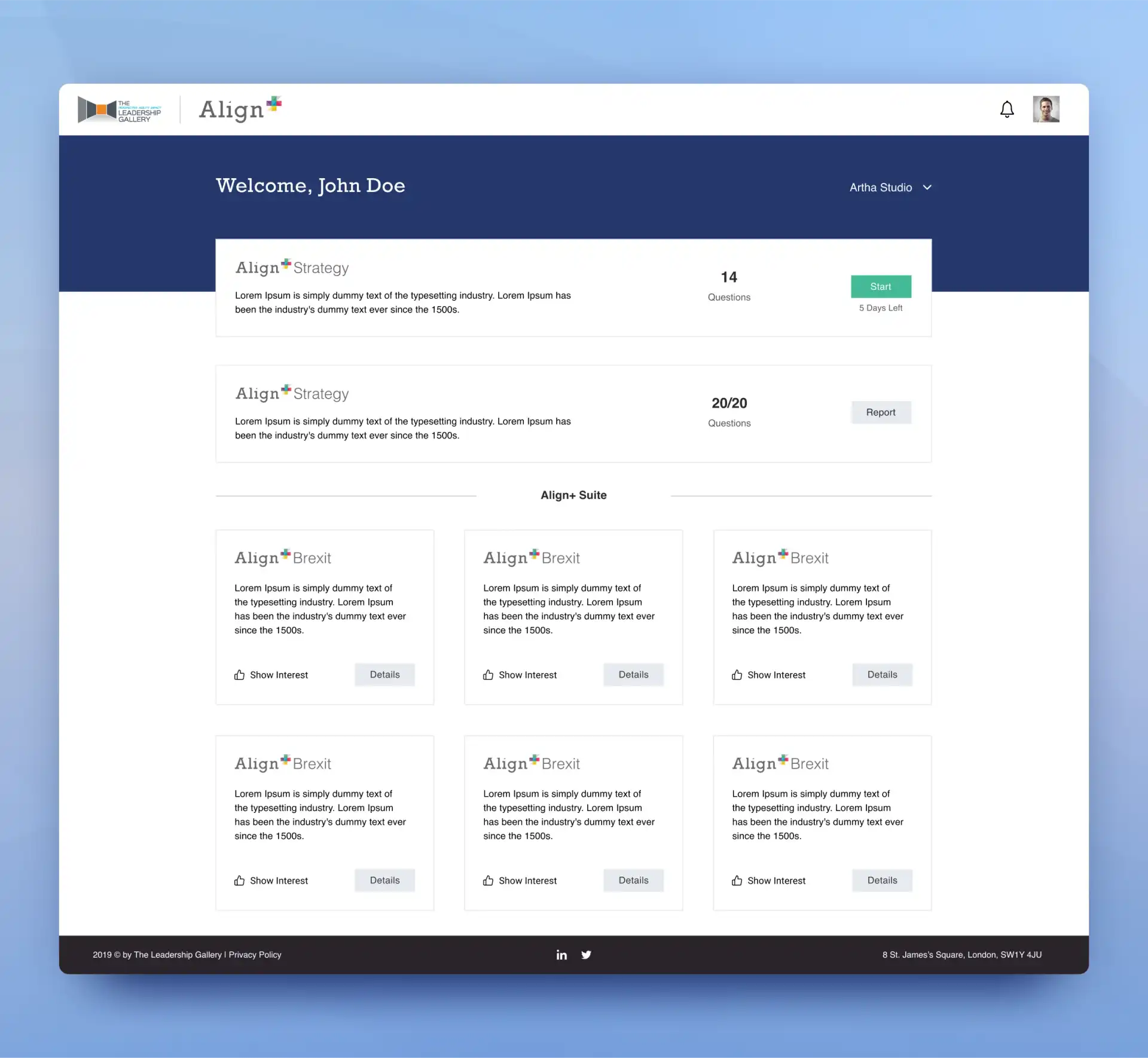 UI Screen to show the list of survey