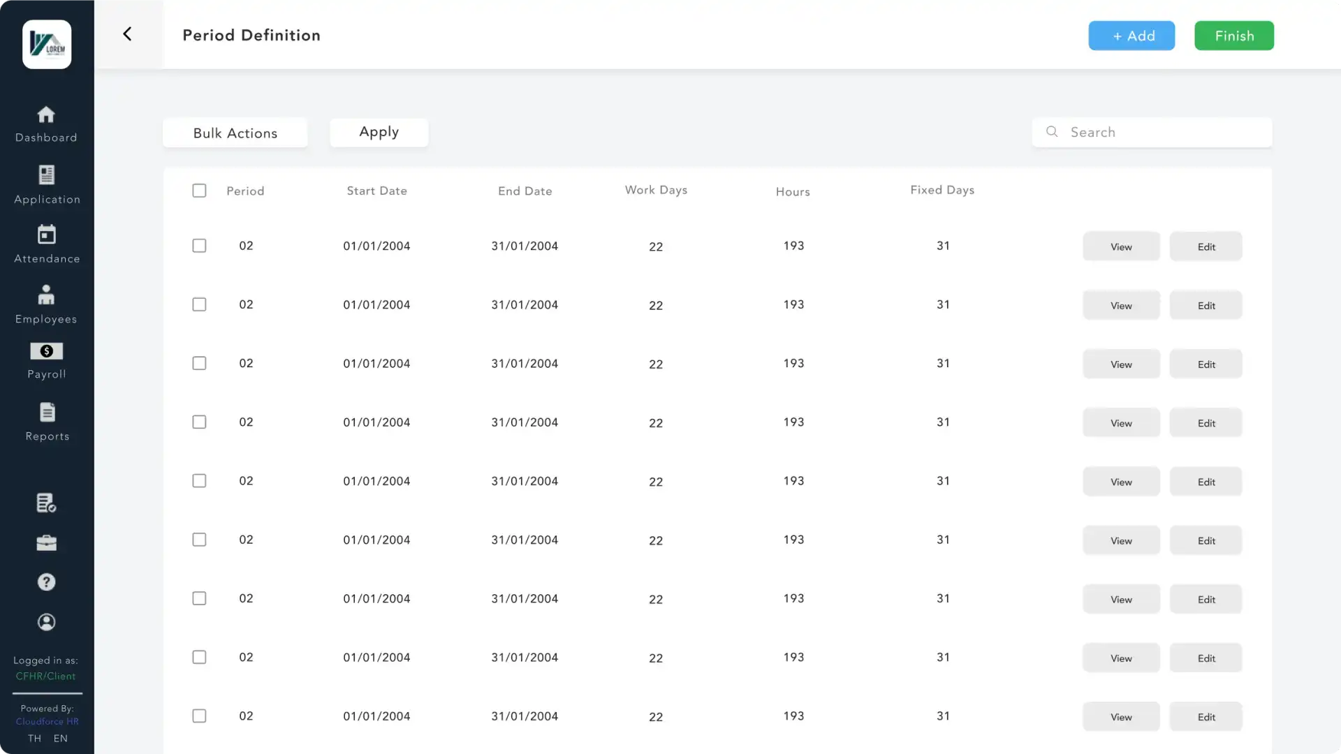 UI Screen to take bulk action on employee attendance